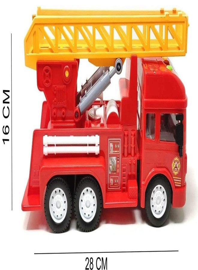 N2J2 SHOP Friction Powered Fire Rescue Truck with Lights Siren Sound Fire Engine with Extendable Resce Rotating Ladder for Toddlers Aged 3-10 Years Old - Image 2