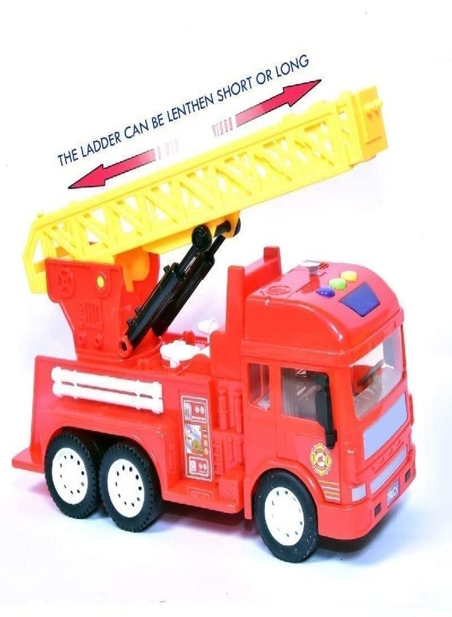 N2J2 SHOP Friction Powered Fire Rescue Truck with Lights Siren Sound Fire Engine with Extendable Resce Rotating Ladder for Toddlers Aged 3-10 Years Old - Image 3