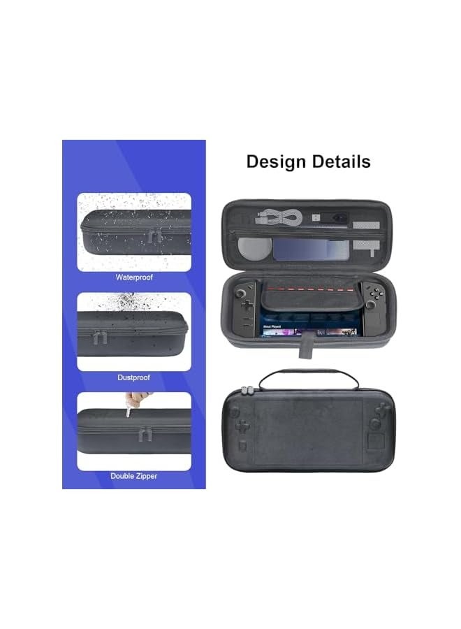 erorex Hard Carrying Case for Legion Go Game Console,Shockproof Legion GO Hard Bag Anti-Drop Portable Storage Bag with Mesh Pocket Anti Scratch (Black) - Image 4