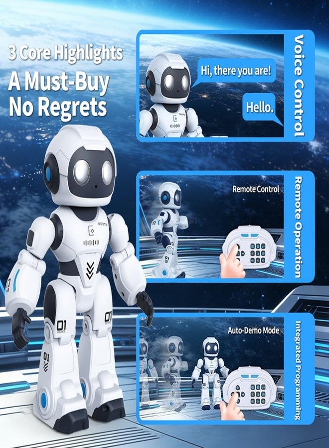 روبوت ذكي قابل للبرمجة من OPTSPTOY للأطفال - تحكم صوتي، تحكم عن بعد، رقص وغناء تفاعلي، قابل لإعادة الشحن للأولاد والبنات من سن 3 إلى 10 سنوات - Image 2