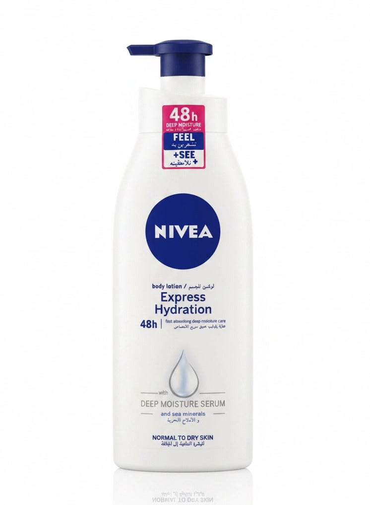 Nivea Express Hydration Body Lotion with Deep Moisture Serum & Sea Minerals, 48h Hydration 400ml - Image 1