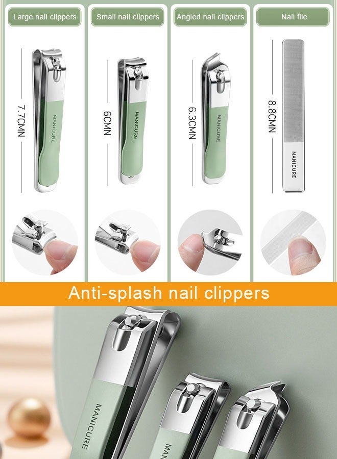 Super ZYouth 16 Piece Professional Pedicure and Nail Clipper Manicure Tool Set for Face Hand and Foot Care Green - Image 4