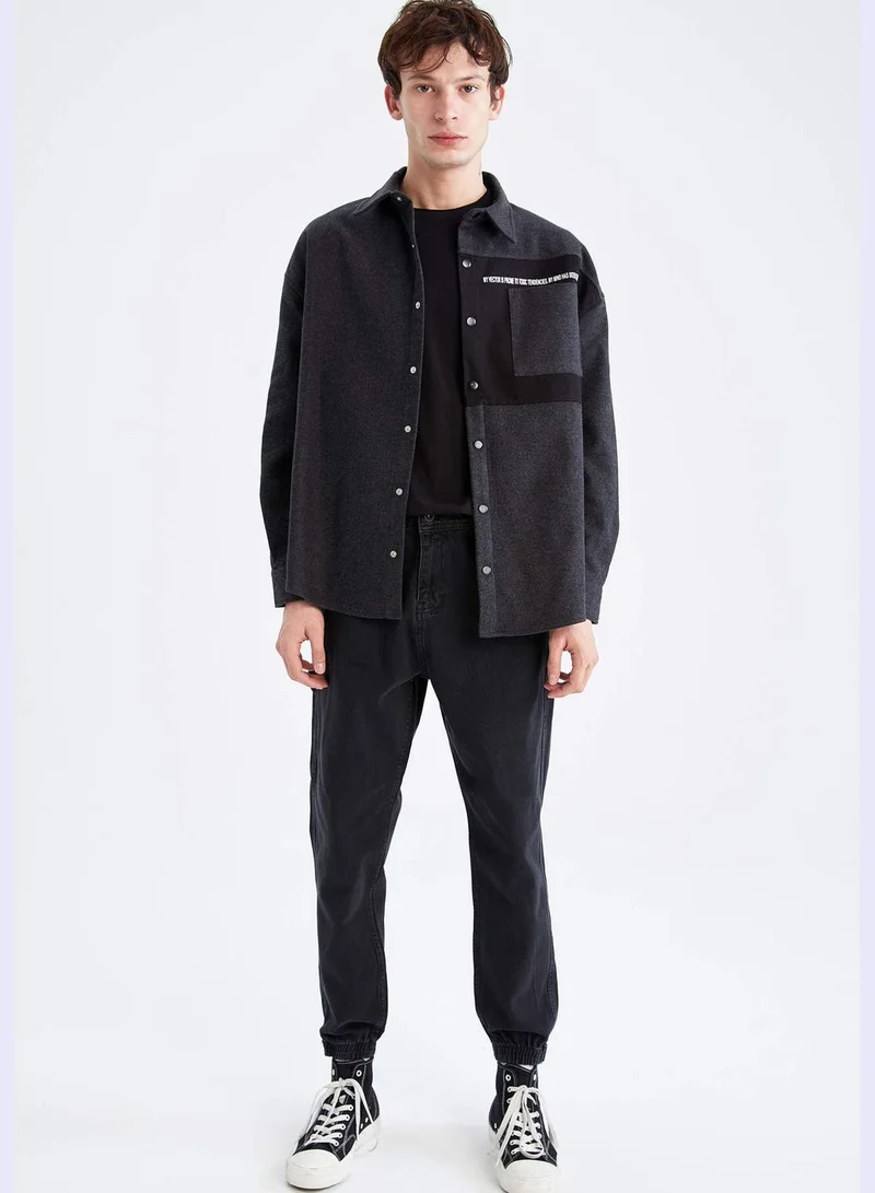 DeFacto Oversized Fit Long Sleeve Buttoned Shirt