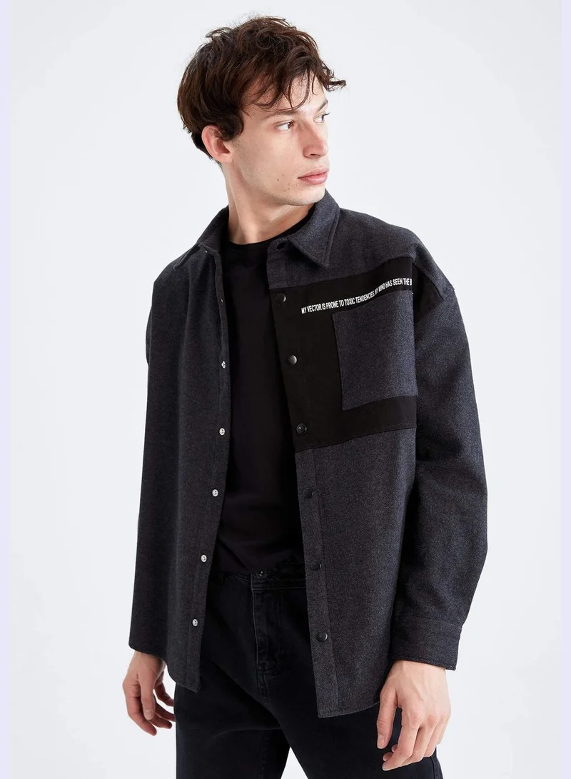 DeFacto Oversized Fit Long Sleeve Buttoned Shirt