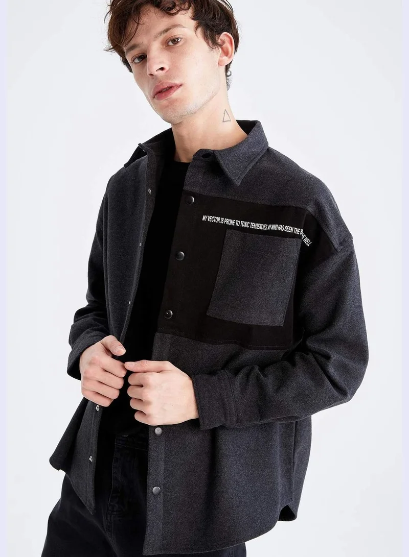 DeFacto Oversized Fit Long Sleeve Buttoned Shirt
