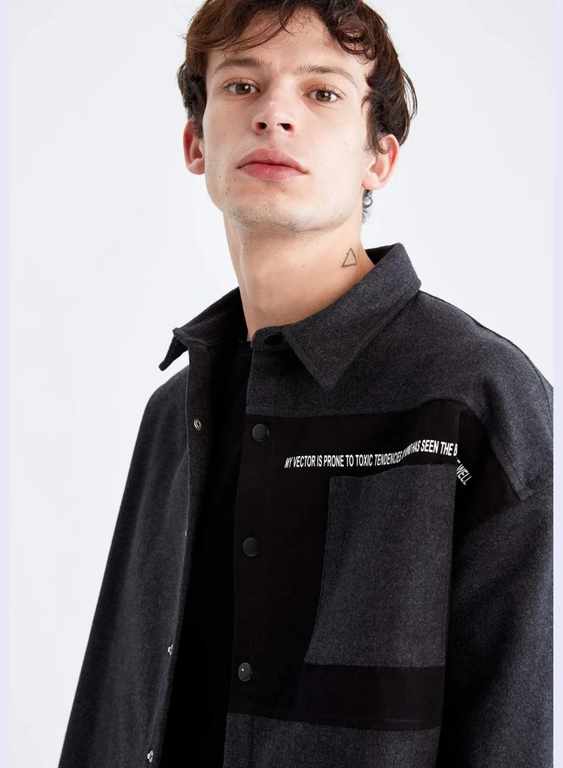 DeFacto Oversized Fit Long Sleeve Buttoned Shirt