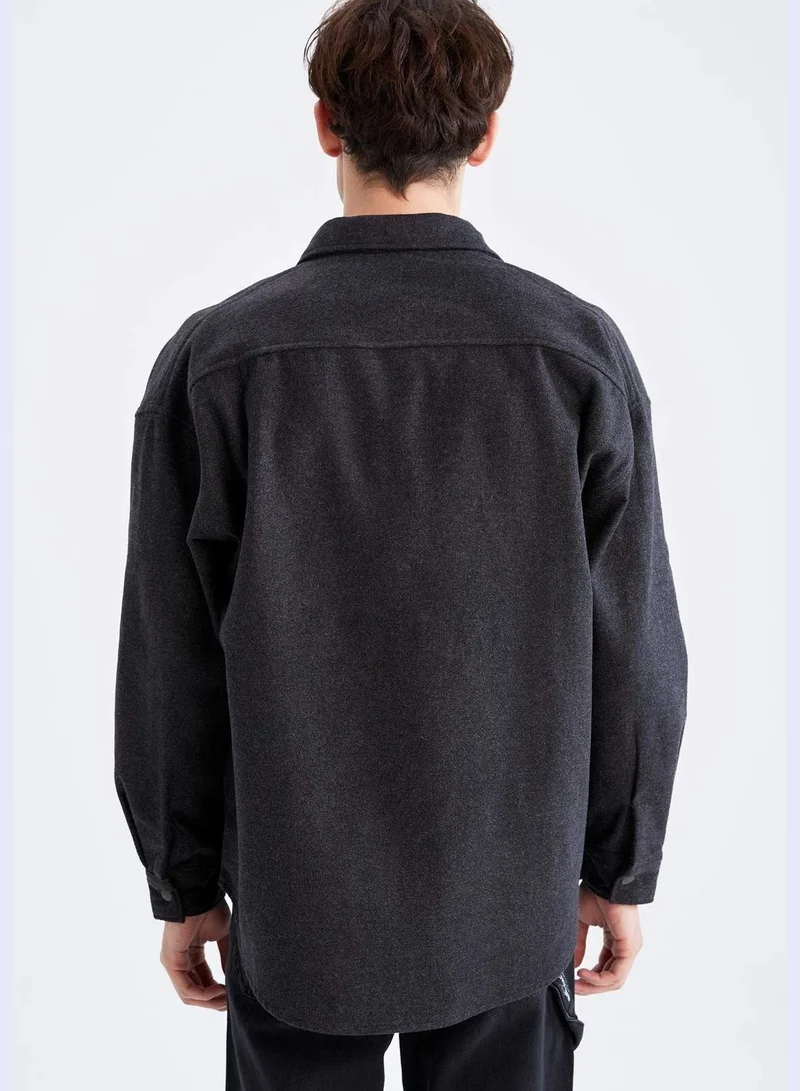 DeFacto Oversized Fit Long Sleeve Buttoned Shirt