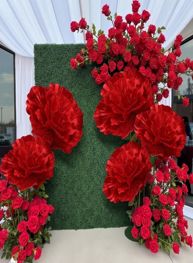 Giegxin 6 Pcs Giant Flowers for Decoration 12, 20 Inch Large Artificial Red Velvet Rose Petals Giant Flowers Mexican Birthday Decoration for Wedding Arch Anniversary Home Party Decor - Image 4