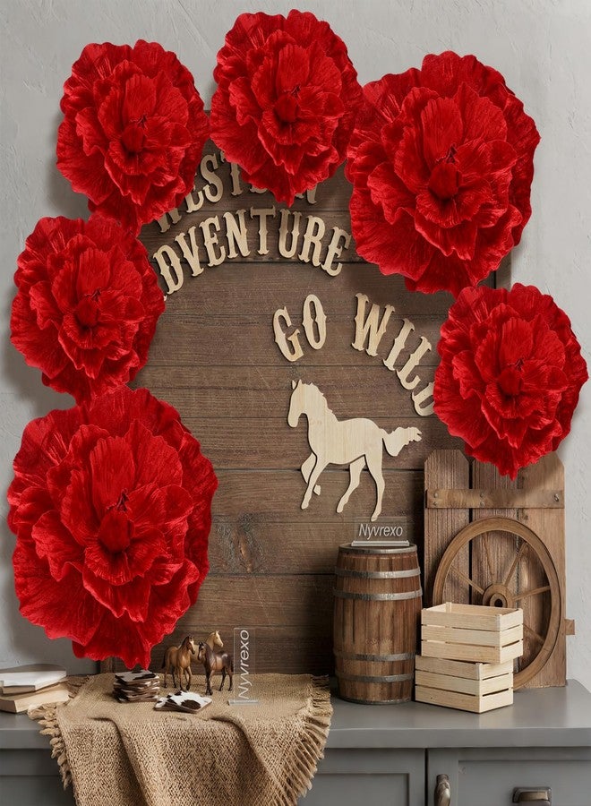 Giegxin 6 Pcs Giant Flowers for Decoration 12, 20 Inch Large Artificial Red Velvet Rose Petals Giant Flowers Mexican Birthday Decoration for Wedding Arch Anniversary Home Party Decor - Image 5