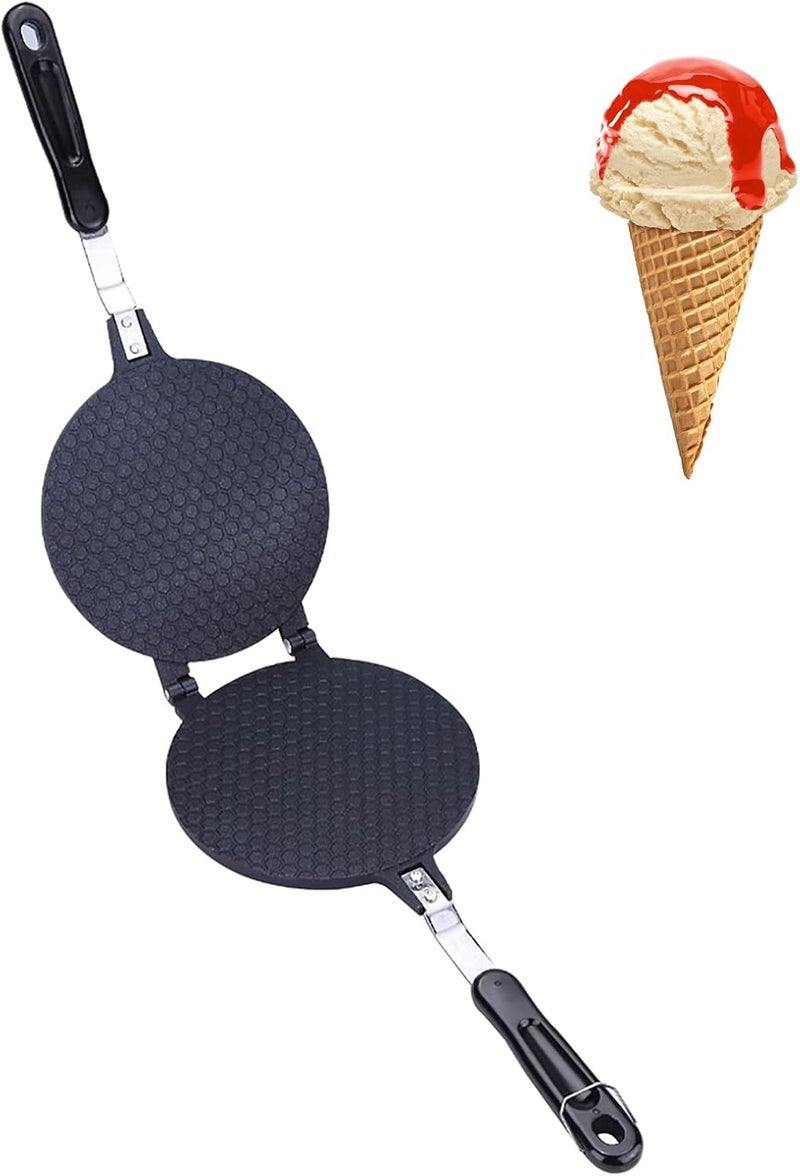 klarako Waffle Cone Maker Ice Cream Cone Maker Machine Nonstick Egg Roll Mold Pan for Homemade DIY Baking - Image 1