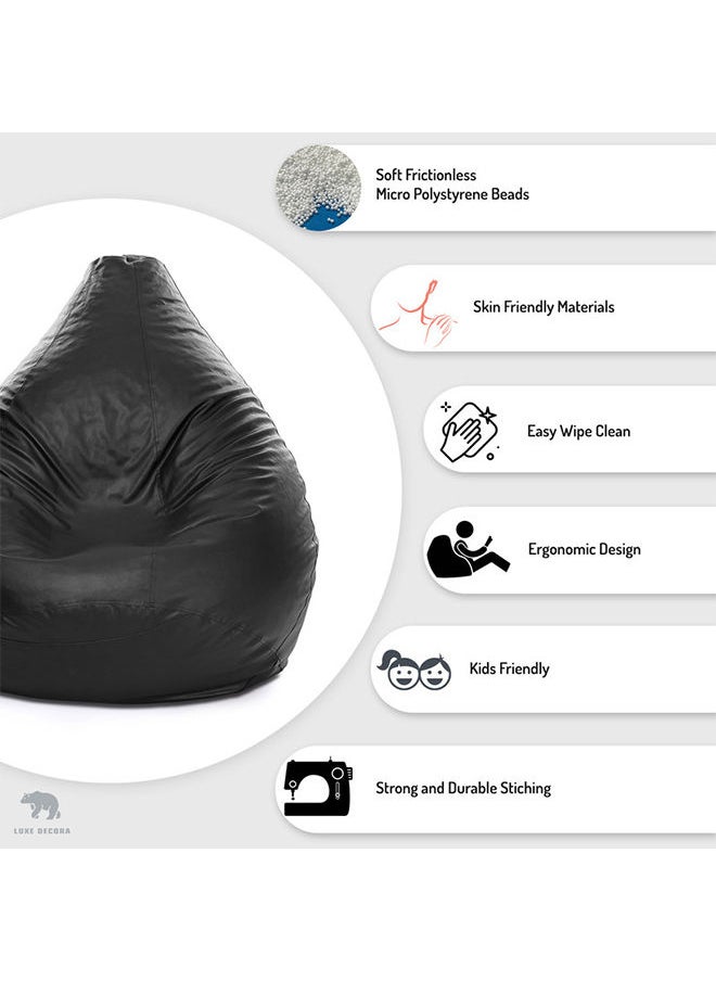 FATBAG Kids Faux Leather Multi-Purpose Bean Bag With Polystyrene Filling Black  - Image 4