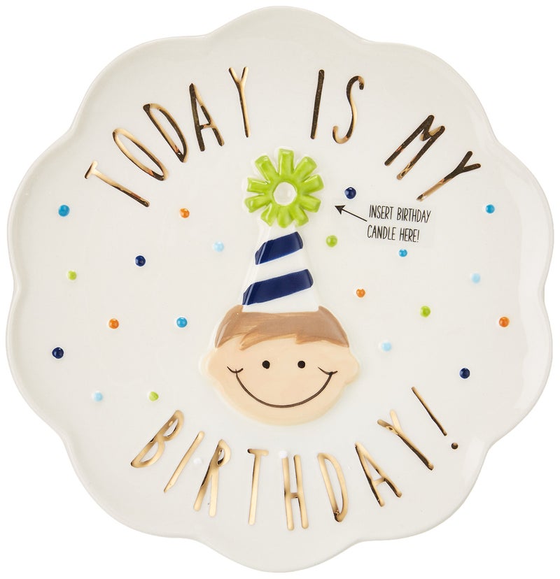 Mud Pie Birthday Boy Celebration Candle Plate 8 x 8