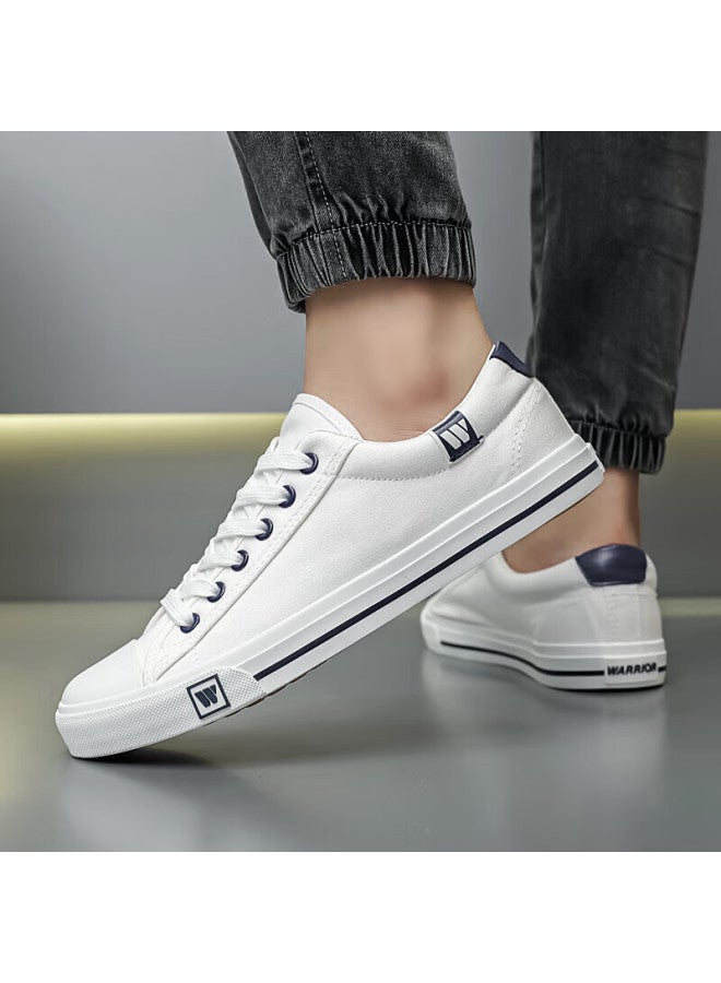Warrior Warrior Classic Lace-up Unisex Couple Pure Color Low-top Casual Canvas Shoes Wxy709t White Size 41 - Image 1