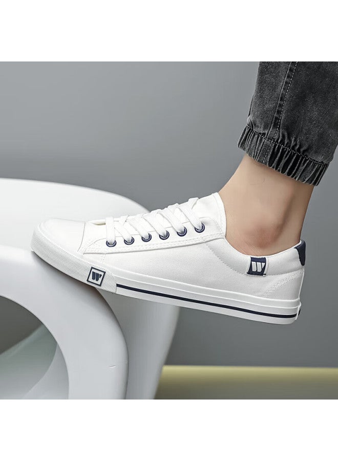 Warrior Warrior Classic Lace-up Unisex Couple Pure Color Low-top Casual Canvas Shoes Wxy709t White Size 41 - Image 2