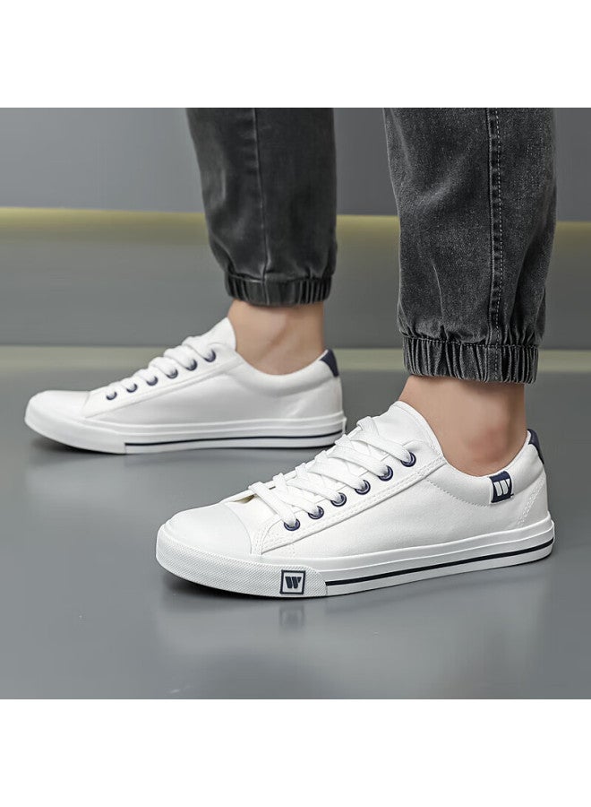 Warrior Warrior Classic Lace-up Unisex Couple Pure Color Low-top Casual Canvas Shoes Wxy709t White Size 41 - Image 3