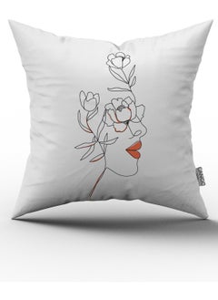 Cango Home White Black Modern Silhouette Figure Patterned Digital Print Throw Pillow Pillow Case CGH523 