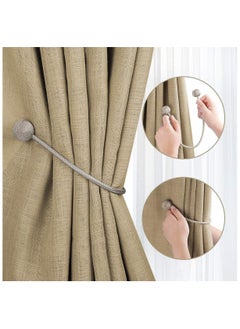 ماركة غير محددة 2 Pairs Magnetic Curtain Tiebacks Curtain Straps Strong Magnetic Holder Buckle hooks for Home Sheer Blackout Drapes Blind Curtains Decorations Accessories سِتَارَة (4PCS Light Gray)  - Image 5