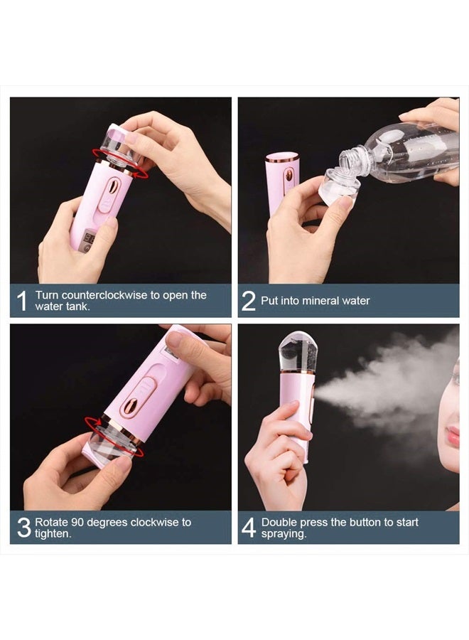FANTEXY رذاذ الوجه النانو مع محلل رطوبة البشرة، فانتكسي رذاذ وجه محمول صغير مع USB، رذاذ وجه عملي لتمديد الرموش، ترطيب الوجه، إنعاش الترطيب - Image 5