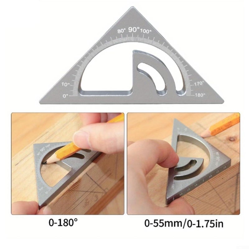 مربع معدني متعدد الزوايا مع دبوس تثبيت ومربع T مع فتحات نقش للقياس والتحديد الدقيق - Image 5