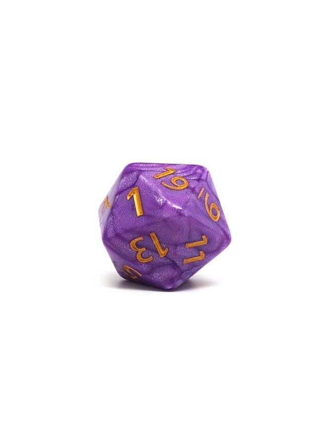 Easy Roller Dice Co. Giant 55mm Plastic D20 Dice, Billiard Ball Size 20-Sided Dice (Purple Swirl)  - Image 2