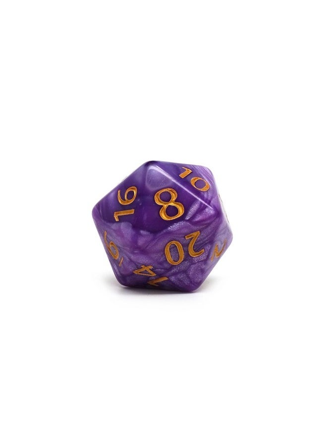 Easy Roller Dice Co. Giant 55mm Plastic D20 Dice, Billiard Ball Size 20-Sided Dice (Purple Swirl)  - Image 3