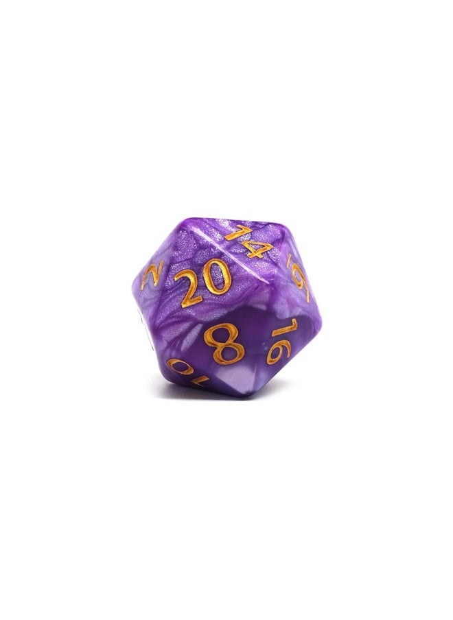 Easy Roller Dice Co. Giant 55mm Plastic D20 Dice, Billiard Ball Size 20-Sided Dice (Purple Swirl)  - Image 1