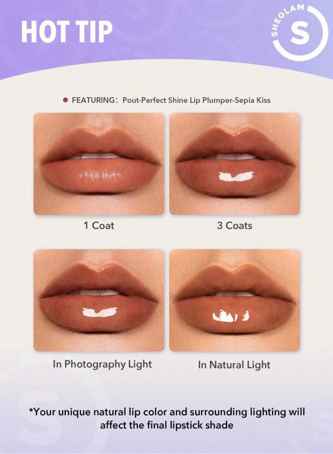 Sheglam Pout-Perfect Shine Lip Plumper -Pink Flamingo - Image 2