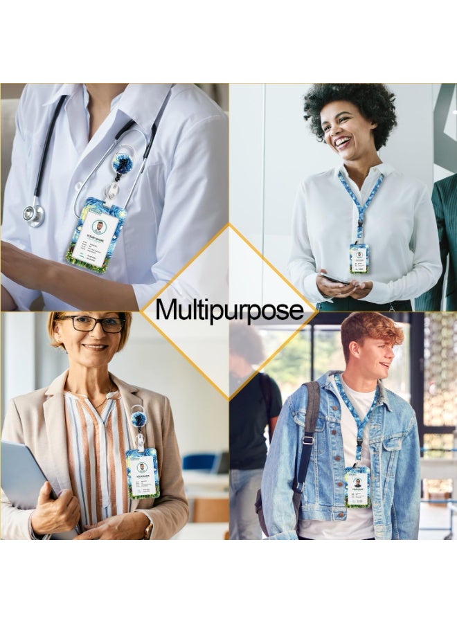 Aurrako ID Card Holder with Lanyard for Nurses, Retractable Badge Holders Reels with Lanyards Adjustable - Image 2
