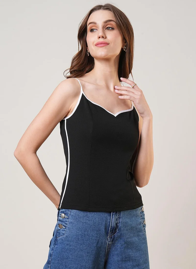 globus Globus Women Sweetheart Neck Adjustable Strappy Shoulder Stretchable Top