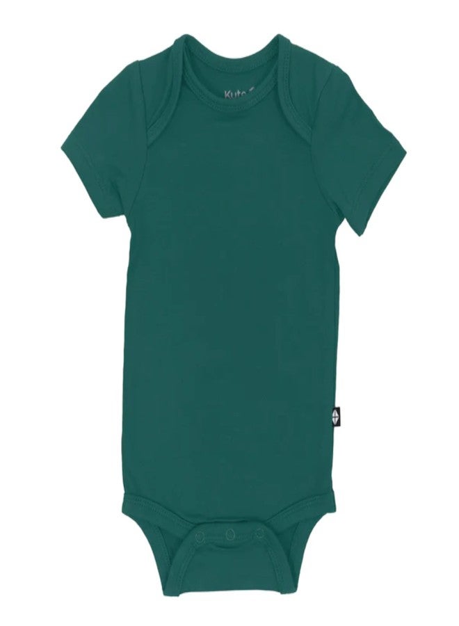 KYTE BABY Short Sleeve Unisex Baby Bodysuits, Rayon Made From Bamboo Material (Preemie, Emerald) - Image 1