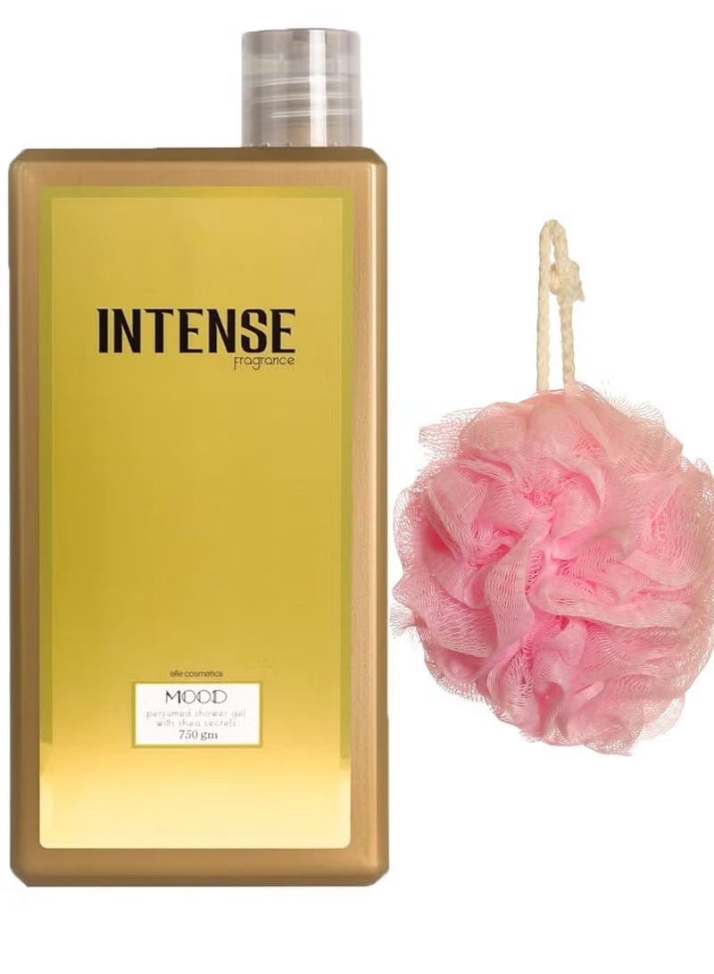 موود مود جل استحمام انتنس مع أسرار الشيا - 750 جم + لوفه متعدده الاوان