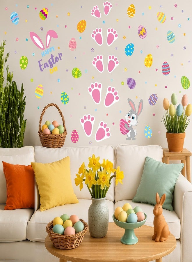 AUGSUN Easter Bunny Footprint Stickers for Floor, 10 Sheets with 275PCS Bunny Paw Prints and Easter Eggs Design, Self-Adhesive Vinyl Decorations - Image 4