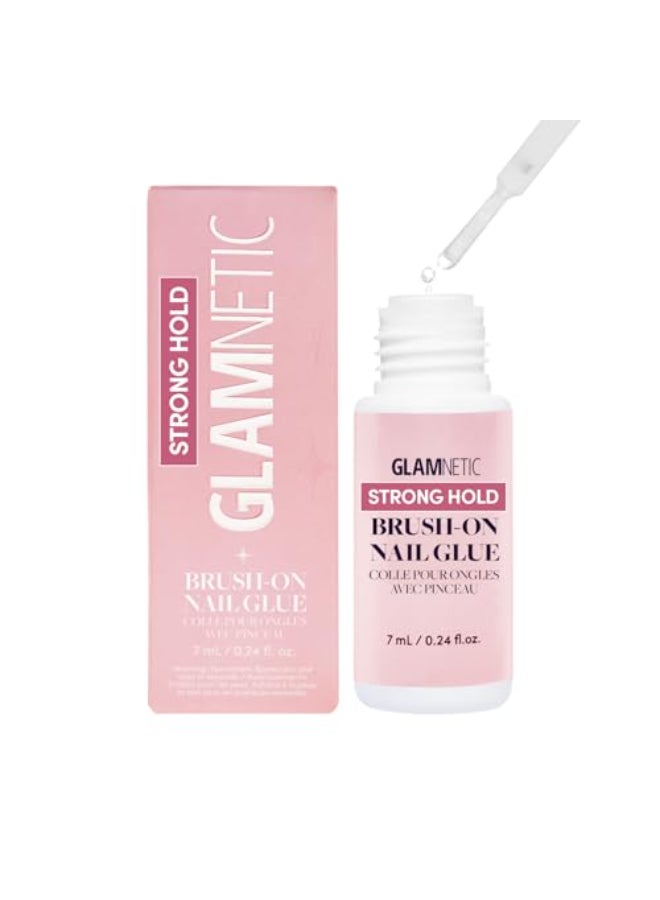 Glamnetic غلامنيتيك غراء أظافر قوي للغاية مع فرشاة تطبيق بدون فوضى مناسب للسفر نباتي متين يدوم طويلاً 24 أونصة سائلة - Image 1