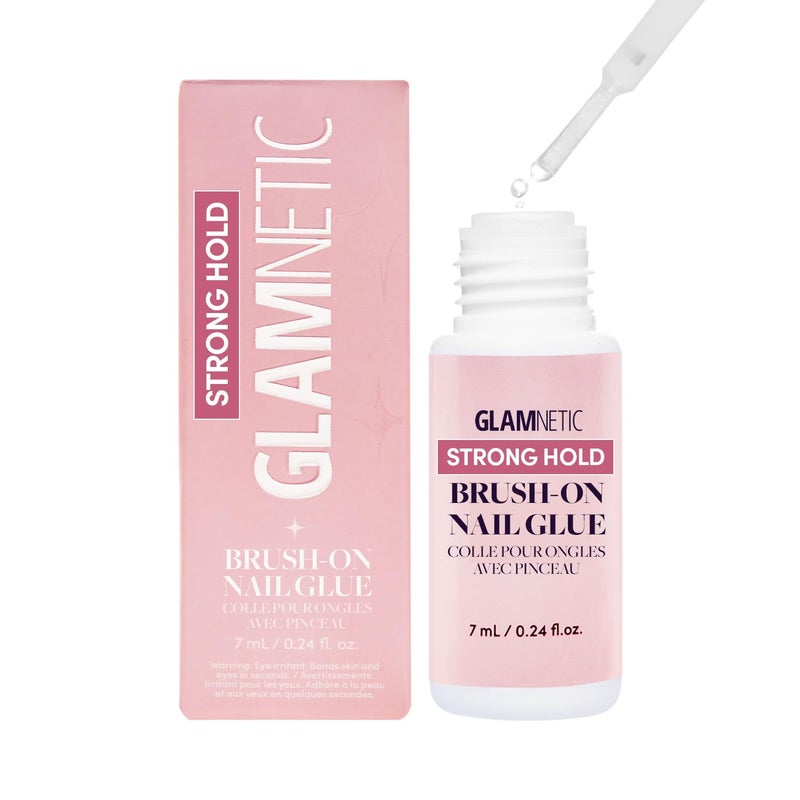 Glamnetic غلامنيتيك غراء أظافر قوي للغاية مع فرشاة تطبيق بدون فوضى مناسب للسفر نباتي متين يدوم طويلاً 24 أونصة سائلة - Image 3