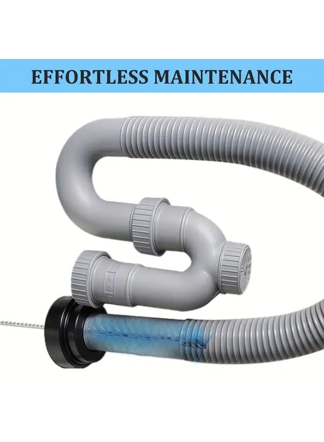 Blue Heavy Duty Stainless Steel Drain Brush with Flexible Long Handle - Image 4