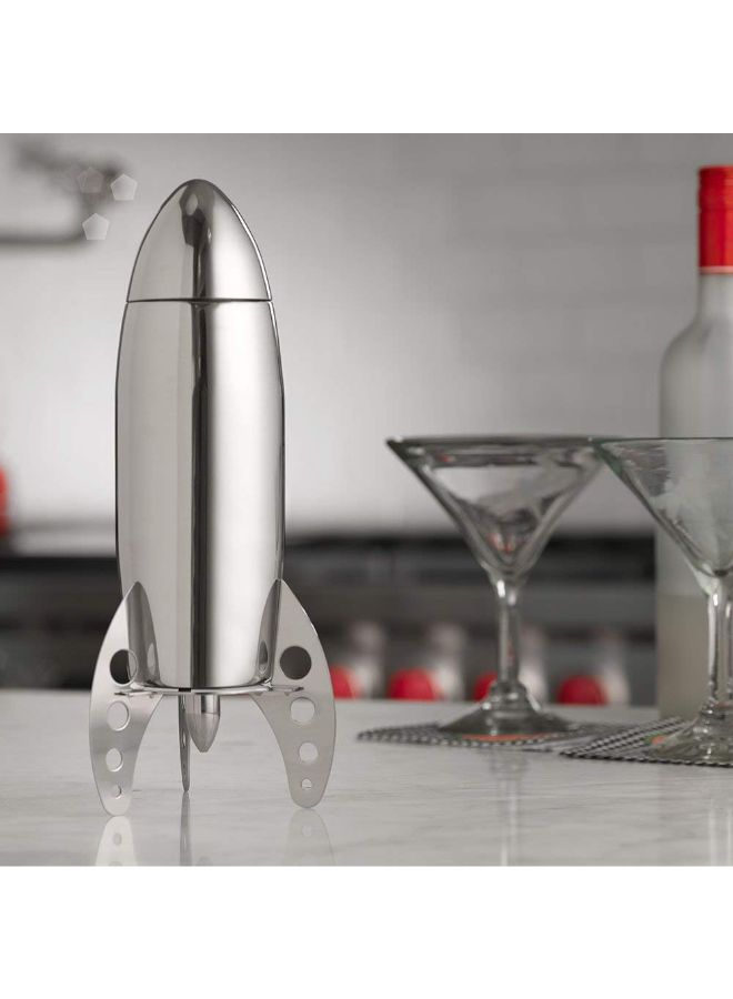 Viski Rocket Cocktail Shaker with Strainer Bar Set for Cold Brew Cocktails, Margarita, Espresso Martini, Stainless Steel Martini Shaker, Home Bar Accessories, Bartending Tools, Bartender Gifts, 24oz Stainless Steel - Image 2
