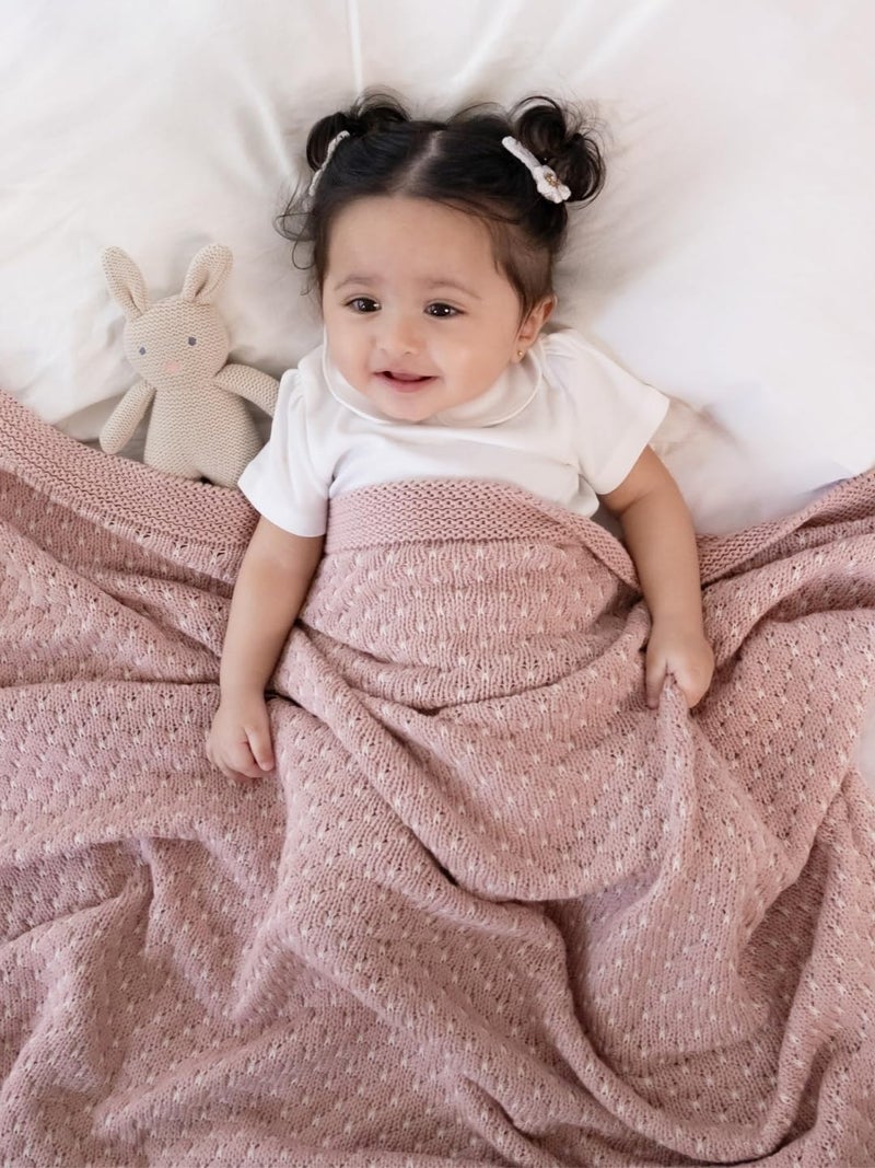 haus & kinder Knitted Baby Blanket, Soft Breathable Baby Blankets Newborn, Premium Baby Blanket for 0-2 Years, Cozy Blankets for Crib, Nursery & Stroller, New Born Baby Essentials | Jungle Party - Image 1