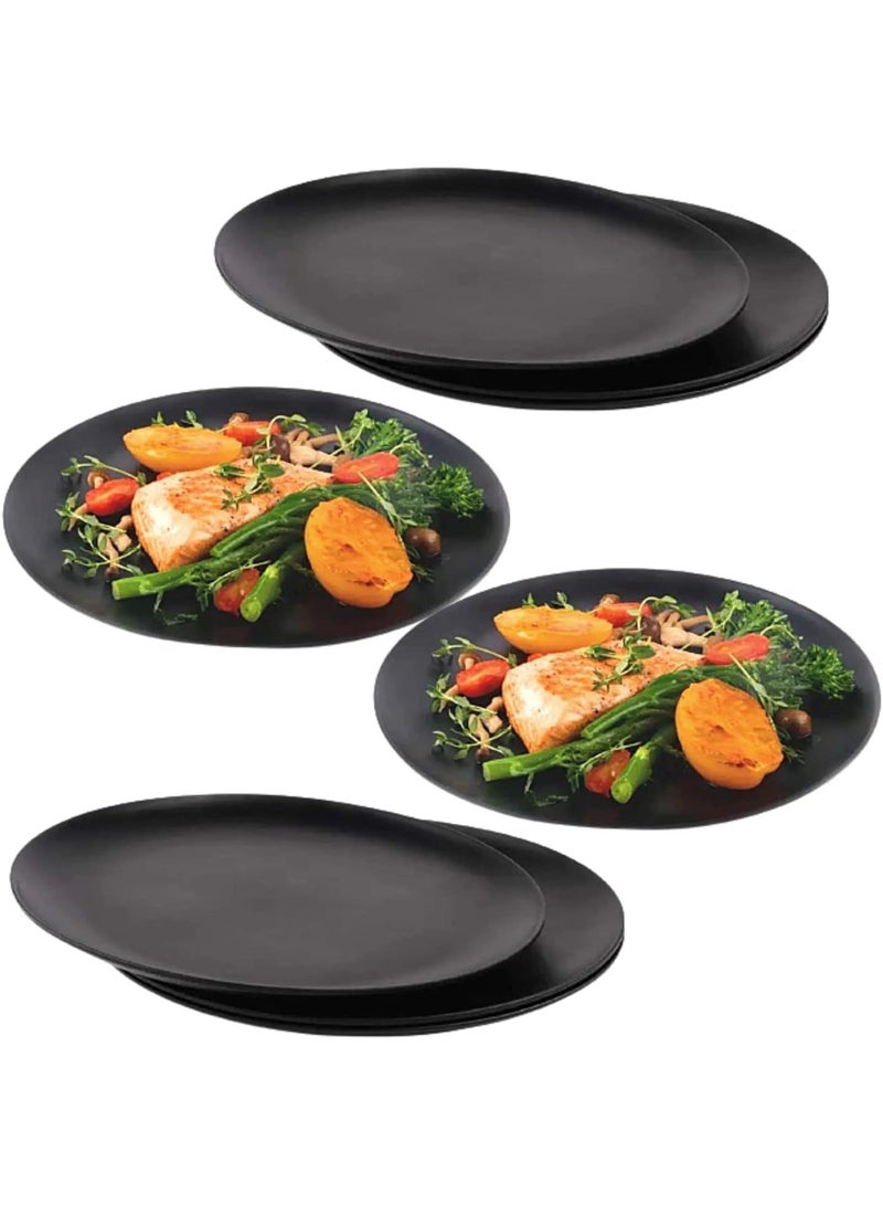Matte Black Ceramic Dinner Plate 6 PCS 10.5 Inch | Premium Stoneware Serving Plate for Dinner, Salad, Pasta & Dessert | Modern Scratch-Resistant Tableware - Image 1
