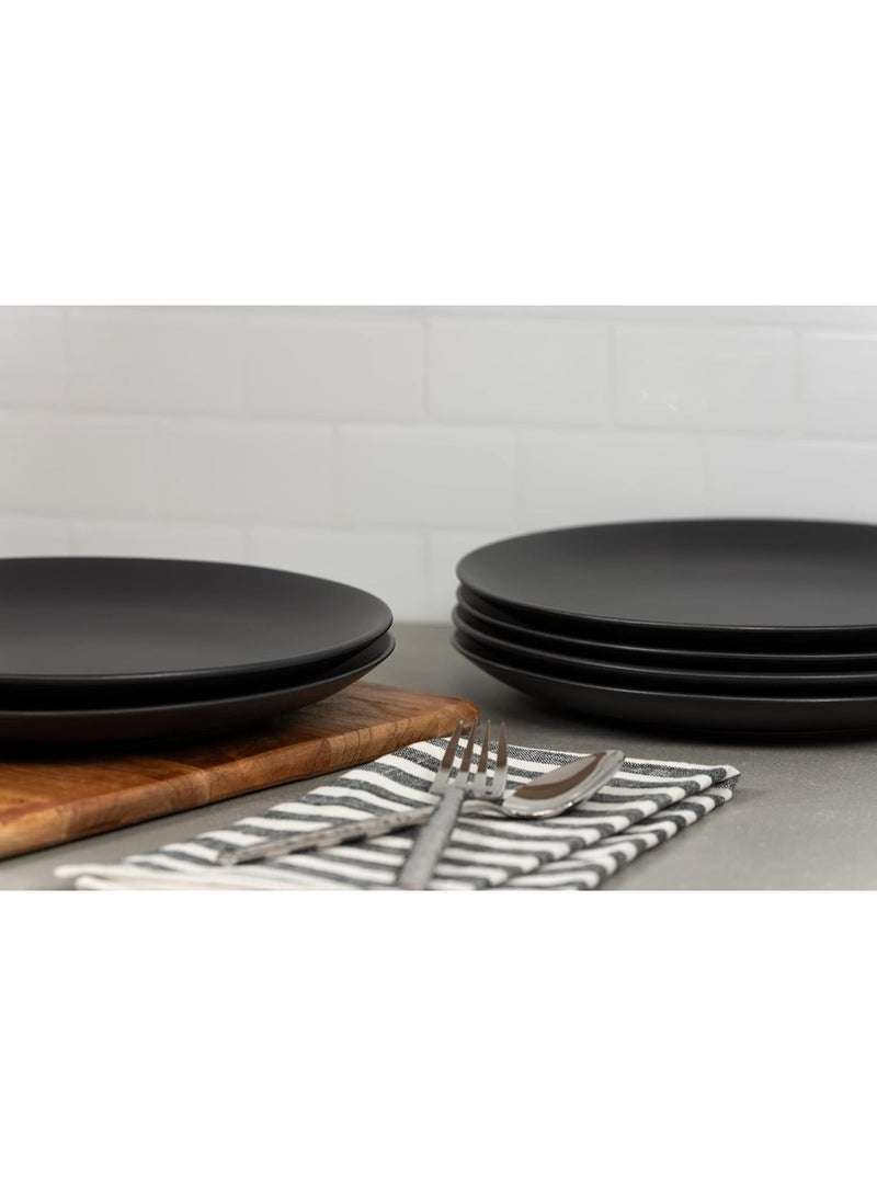 Matte Black Ceramic Dinner Plate 6 PCS 10.5 Inch | Premium Stoneware Serving Plate for Dinner, Salad, Pasta & Dessert | Modern Scratch-Resistant Tableware - Image 4