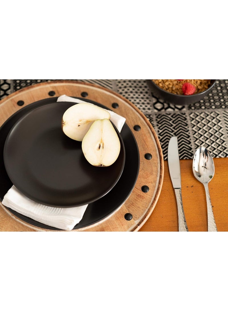 Matte Black Ceramic Dinner Plate 6 PCS 10.5 Inch | Premium Stoneware Serving Plate for Dinner, Salad, Pasta & Dessert | Modern Scratch-Resistant Tableware - Image 5