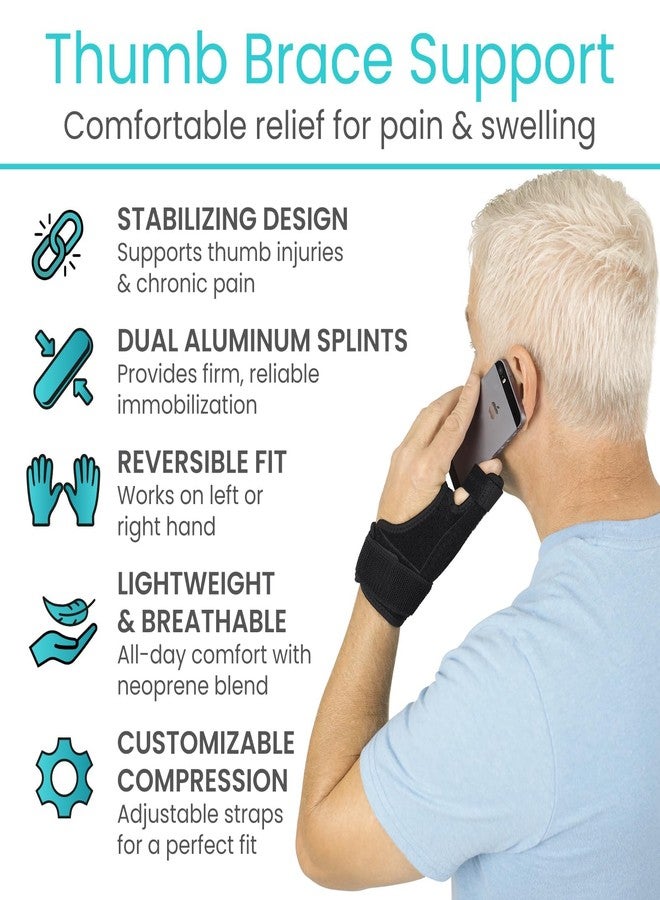 Vive Thumb Brace & Wrist Stabilizer (Fits Left and Right) - Thumb Spica Splint for Arthritis, Tendonitis, and De Quervains - Support Wrap for Men and Women - Pain Relief for Carpal Tunnel and Sprains - Image 2