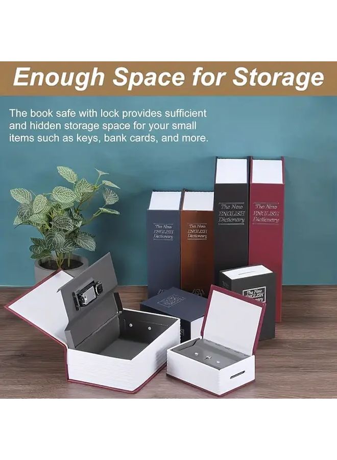 Blue Piggy Bank Book Safe With Key Lock And Coin Slot For Cash Storage - Image 4