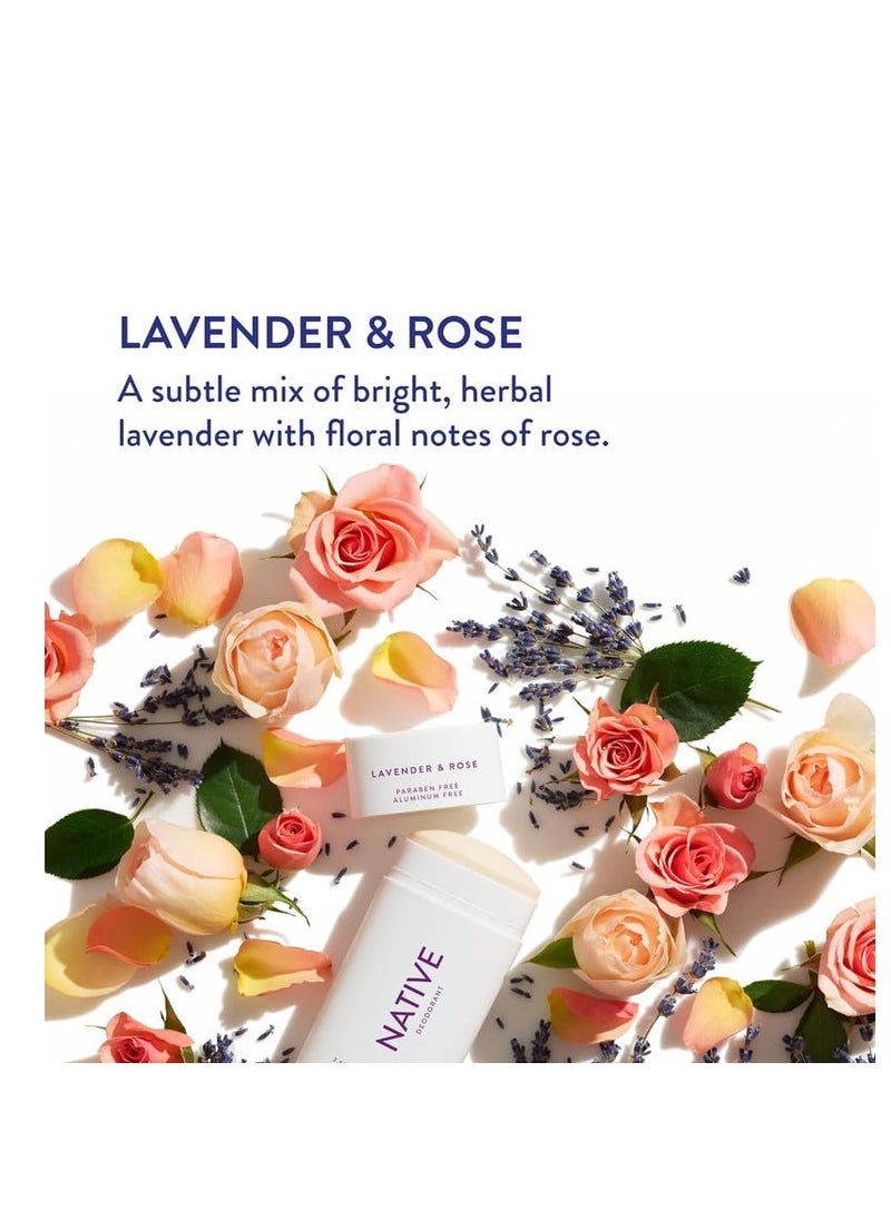 native Native Deodorant Contains Naturally Derived Ingredients, 72 Hour Odor Control | Deodorant for Women and Men, Aluminum Free with Baking Soda, Coconut Oil and Shea Butter | Lavender & Rose  - Image 4