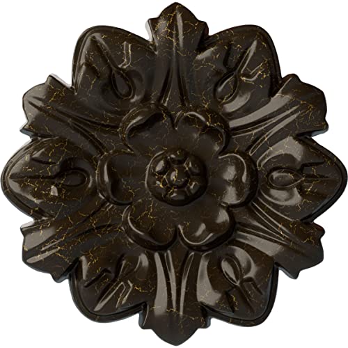 Ekena Millwork 7 5/8"OD x 1"P Emery Leaf Ceiling Medallion, Hand-Painted Stone Hearth Crackle - Image 1
