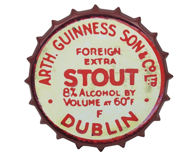 GUINNESS Guinness Vintage Merchandise Tin Sign | Guinness Metal Sign Wall Decor | Man Cave Beer Barrel Decor Decorations  - Image 1