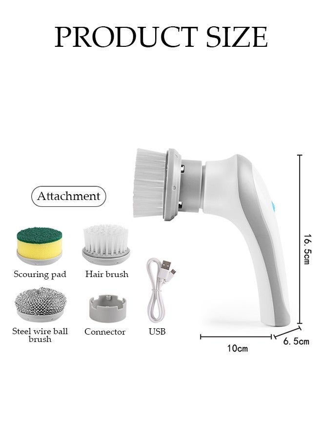 DUNISO Electric Spin Scrubber, Cordless Cleaning Brush with 3 Brush Heads Portable Handheld Cleaning ToolRechargeable Grout Brush Power Scrubber for Tub Floor Kitchen Wall Tiles - Image 4