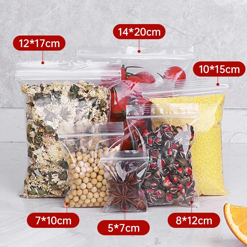 JD Jing Zao MAXCOOK Food Storage Bags, PE Food Sealing Bags, Quick-Seal Packaging Bags, Plastic Sealing Bags, 100 Pieces MCPJ6026 - Image 1