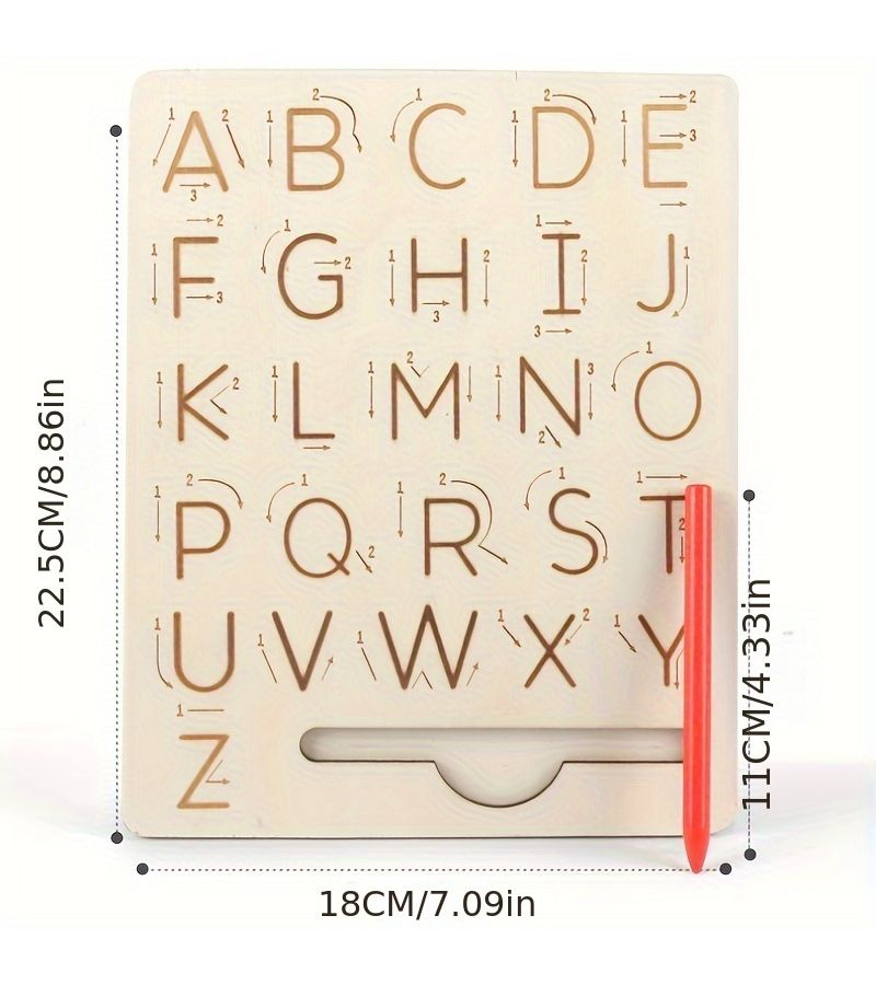 لوح خشبي للكتابة مزدوج الجوانب لتعلم كتابة الحروف الإنجليزية بسهولة - Image 2