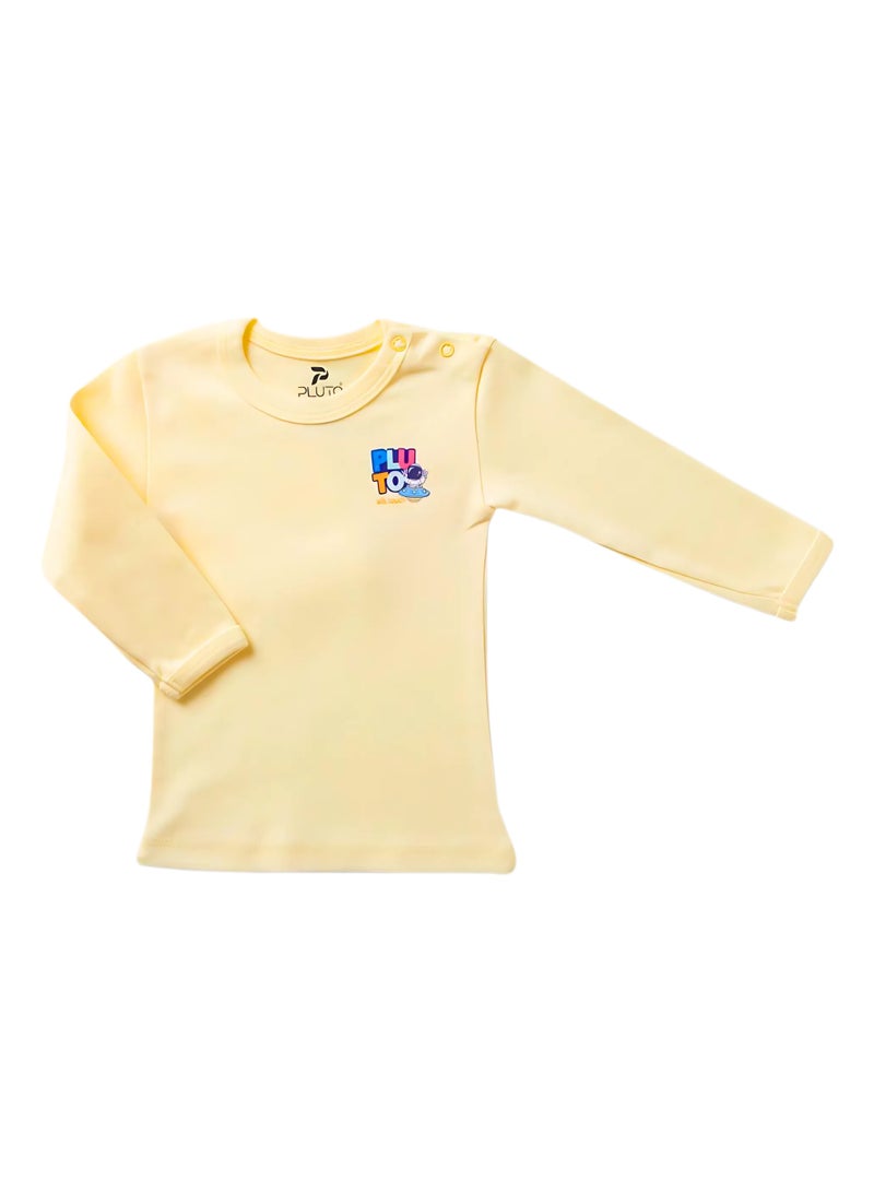 Pluto Pack of 3 Cotton Long Sleeve Undershirt for Baby - Image 2
