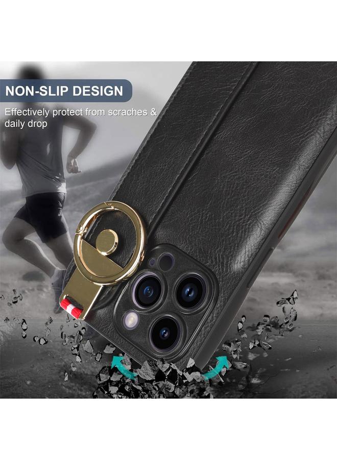 Zaboon Case For iPhone 12 Pro Wristband Leather Back Phone Case - Image 5